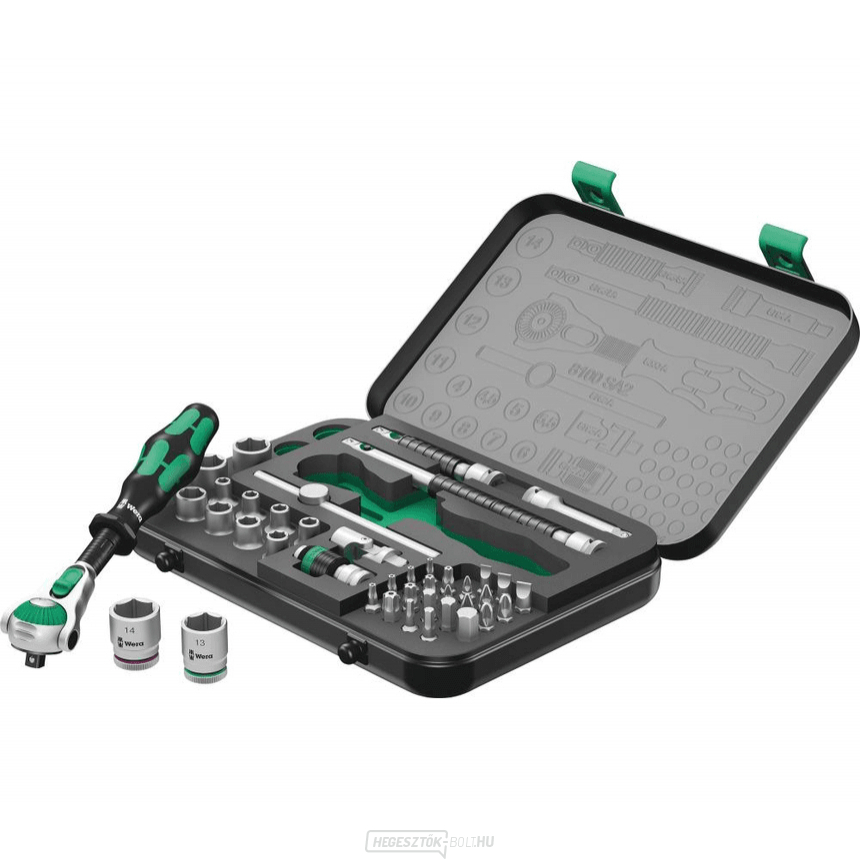 Wera 003533 Zyklop Speed 8100 SA 2, 1/4", metrikus, 42 db racsnis készlet - 42 db