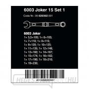 Wera 020302 Csavarkulcsok 5,5 ÷ 19 mm 6003 Joker 15 Set 1 (15 darabos készlet) Előnézet 