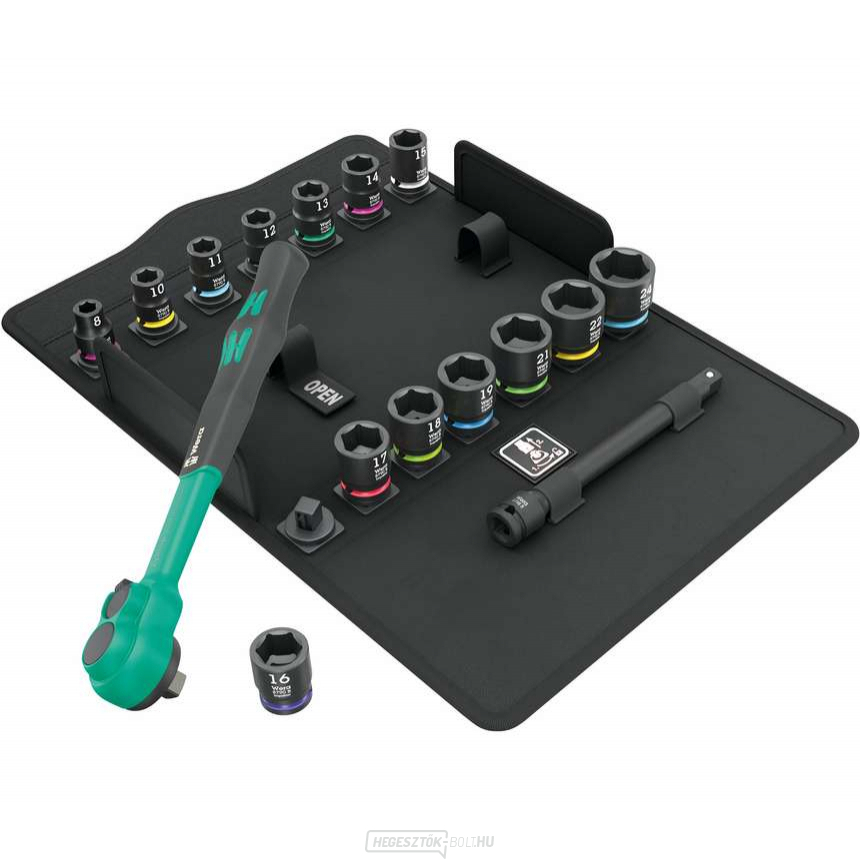 Wera 005530 Zyklop Comfort 3/8" racsni 8 ÷ 24 mm-es dugókulccsal, 8100 SB 12 (16 részes készlet)