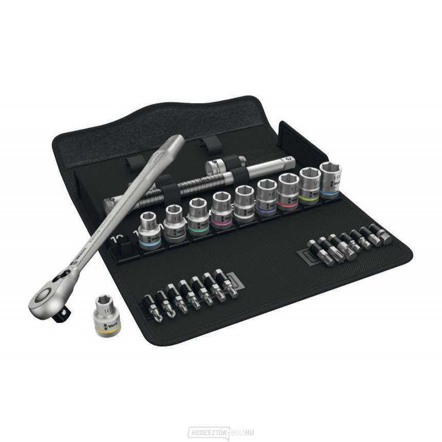 Wera 004078 Zyklop Metal 8100 SC 8. 28 részes racsnis készlet, 1/2"-os tokmány