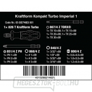 Wera 057483 Cserélhető csavarhúzó pengék Kraftform Kompakt Turbo Imperial 1, inch (19 darabos készlet) Előnézet 