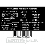 Wera 004283 Compact Ratchet 8009 Zyklop Pocket Imperial Set 2 bitekkel és foglalatokkal (Inch Set 18 darab) Előnézet 