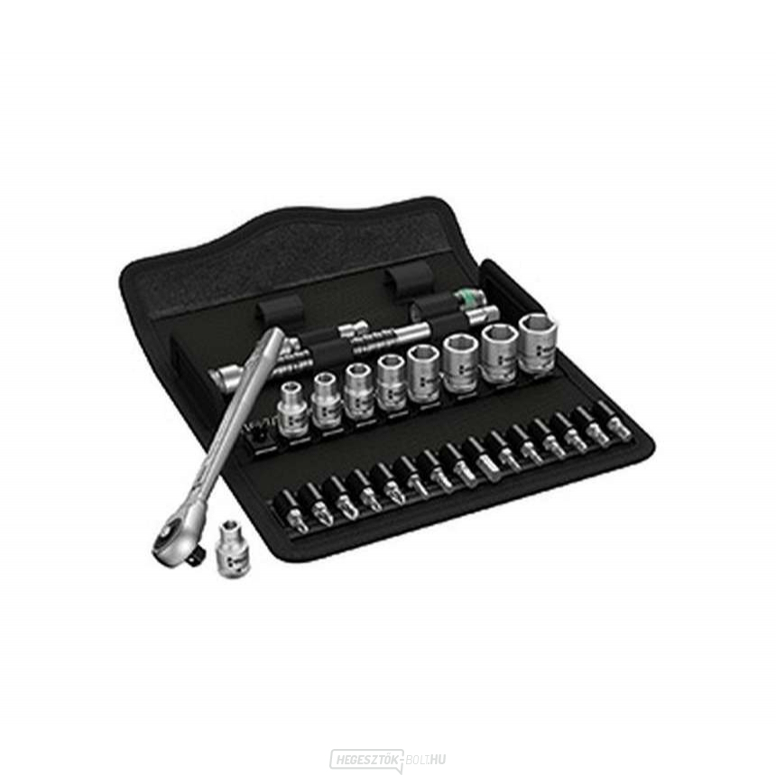 Wera 004020 racsnis készlet 1/4" 8100 SA 10 Zyklop Metal, átmenő négyzet, inch (28 részes készlet)