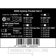 Wera 004281 Compact Ratchet 8009 Zyklop Pocket Set 2 bitekkel és foglalatokkal (18 részes készlet) Előnézet 