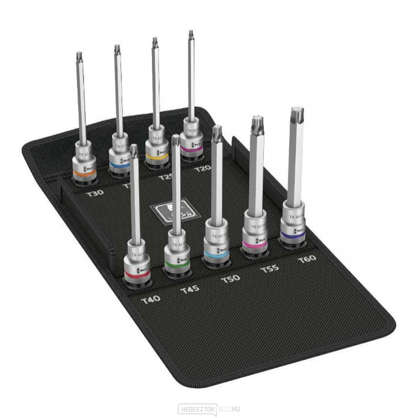 Wera 004212 Zyklop Hosszabbított dugókulcsok 1/2" Torx 8767 C TORX HF 3 tartási funkcióval (9 darabos készlet 140 mm)
