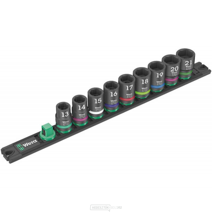 Wera 005490 Mágneses rúd C Impaktor 1 13 ÷ 21 mm-es dugókészlettel 8790 C Impaktor 1/2" típus (9 részes készlet)