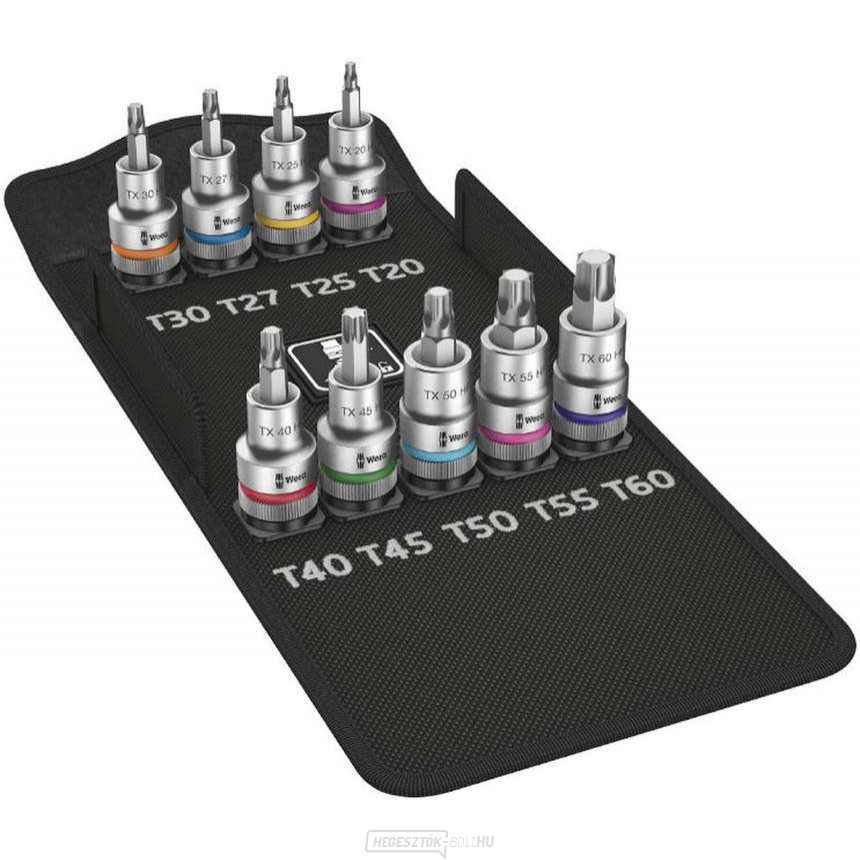 Wera 004202 Zyklop 1/2" Torx dugókulcsok 8767 C TORX HF 1 tartási funkcióval (9 részes készlet)