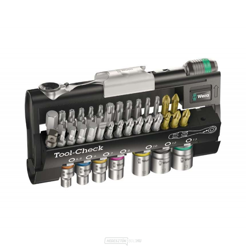 Wera 073220 Bits, foglalatok és racsni 1/4" Tool-Check 1 SB 889/4/1 K tartóval (38 részes készlet)