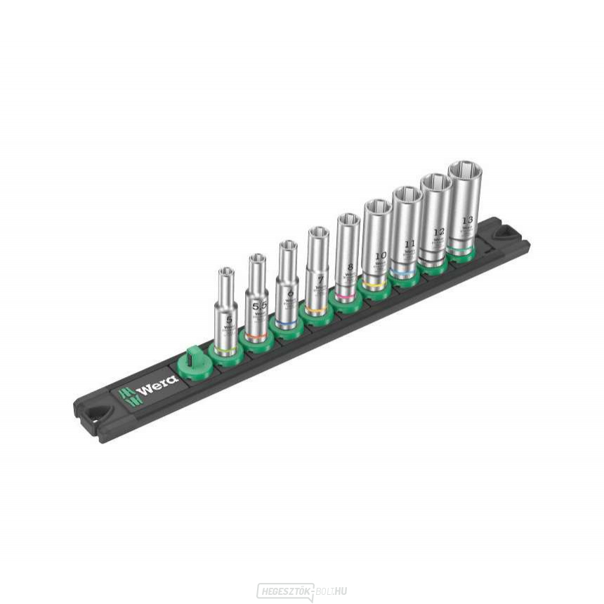 Wera 005410 Mágneses rúd A Deep 1 meghosszabbított hüvelykészlettel 5 ÷ 13 mm típus 8790 HMA Deep 1/4" (9 részes készlet) Wera 005410 Mágneses rúd A Deep 1 meghosszabbított hüvelykészlettel 5 ÷ 13 mm típus 8790 HMA Deep 1/4" (9 részes készlet) gallery main image