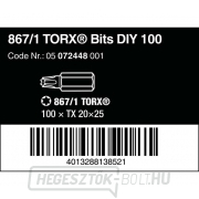 Wera 072448 Bits 1/4" TX 20 867/1 Z TORX DIY (100 darabos csomag) Előnézet 