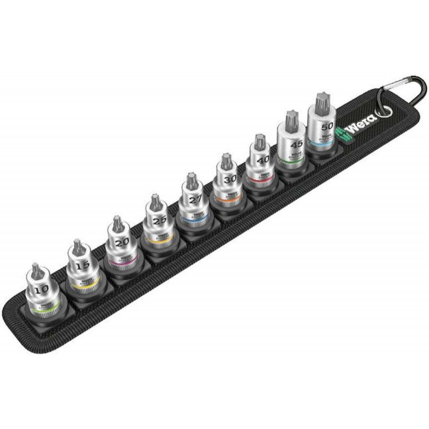 Wera 003972 Torx Zyklop 3/8" Belt B 3 TORX® HF dugókulcs tartási funkcióval (9 darabos készlet)