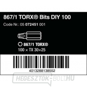 Wera 072451 Bits 1/4" TX 30 867/1 Z TORX DIY (100 darabos csomag) Előnézet 
