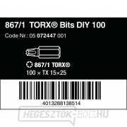 Wera 072447 Bits 1/4" TX 15 867/1 Z TORX DIY (100 darabos csomag) Előnézet 