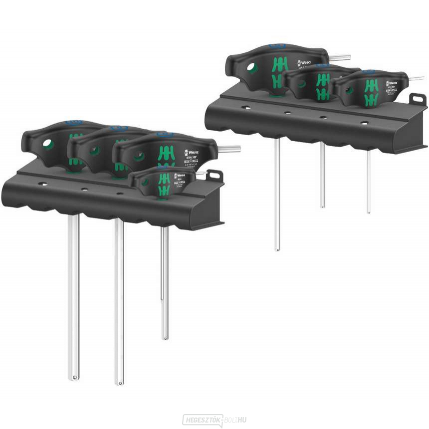 Wera 023450 Hex-Plus dugókulcskulcsok T-markolattal 454/7 HF Set 1 (9 darabos készlet tartási funkcióval)