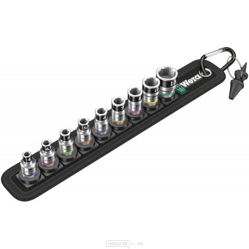 Wera 003880 Zyklop hüvelyek 4 ÷ 13 mm Belt A 1, tartó funkcióval, 1/4" tokmány (10 db)