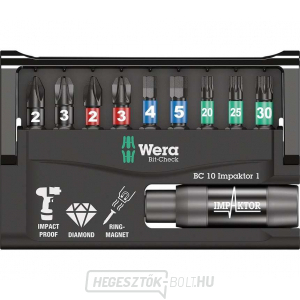 Wera 057680 Bit-Check 10 Impaktor 1, 897/4 Impaktor R tartóval (10 darabos készlet) Wera 057680 Bit-Check 10 Impaktor 1, 897/4 Impaktor R tartóval (10 darabos készlet) gallery main image