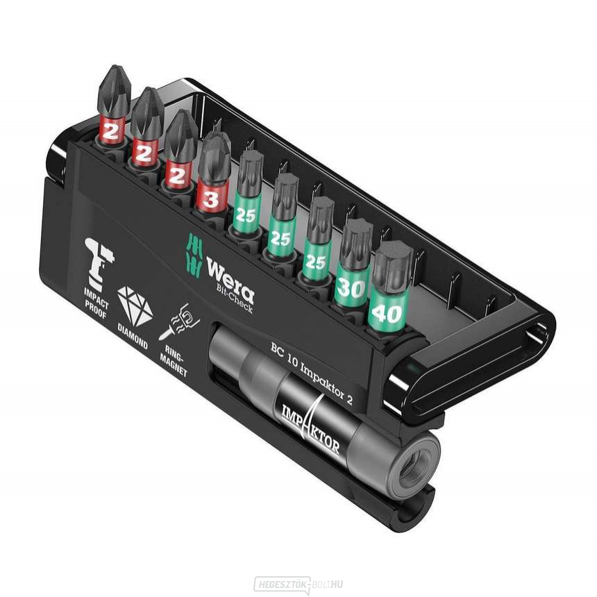 Wera 057682 1/4" Bit-Check 10 Impaktor 2 (10 darabos készlet) Wera 057682 1/4" Bit-Check 10 Impaktor 2 (10 darabos készlet) gallery main image