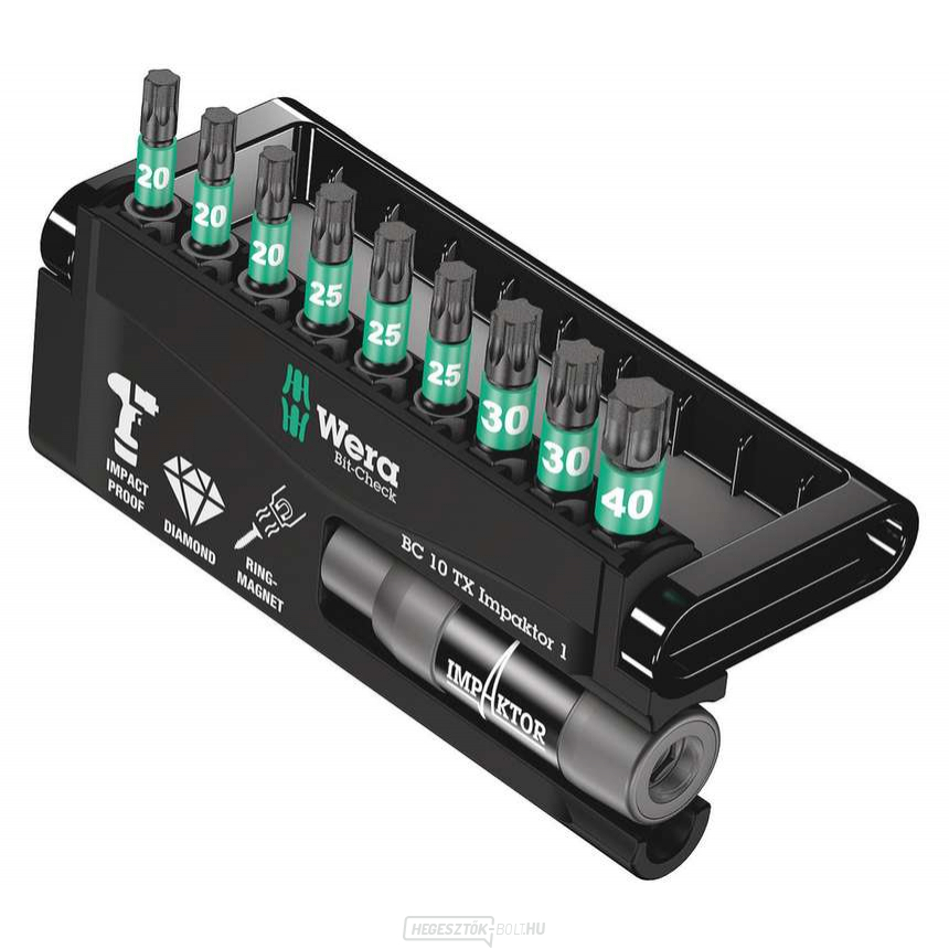 Wera 057688 Bit-Check 10 TX Impaktor 1 897/4 Impaktor R tartóval (10 darabos készlet)