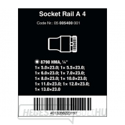 Wera 005400 Mágneses rúd A 4, 5 ÷ 13 mm-es dugókészlettel 8790 HMA Zyklop 1/4" típus (9 részes készlet) Előnézet 