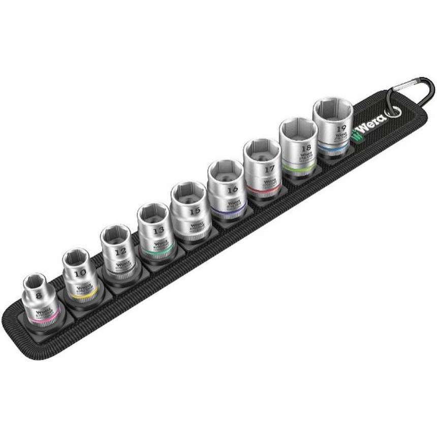 Wera 003973 Zyklop dugókulcsok 3/8" Belt B 4 tartási funkcióval (9 darabos készlet)