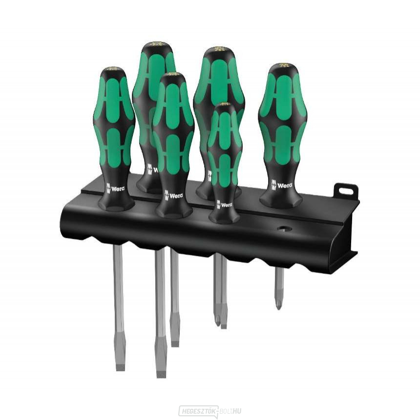 Wera 007681 Kraftform Plus Lasertip csavarhúzók 334/355 SK/6 típus (6 darabos készlet + állvány)