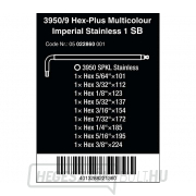 Wera 022860 Húzócsavaros kulcsok inbus 3950/9 Hex-Plus Multicolour Imperial Stainless 1, inch, rozsdamentes acél (9 darabos készlet) Előnézet 