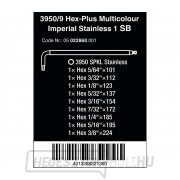 Wera 022860 Húzócsavaros kulcsok inbus 3950/9 Hex-Plus Multicolour Imperial Stainless 1, inch, rozsdamentes acél (9 darabos készlet) Előnézet 