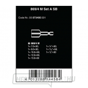 Wera 073495 - Bit dugókulcsok 1/4"-os hatszögletű A SB típusú 869/4 M készlet (8 darabos készlet) Előnézet 