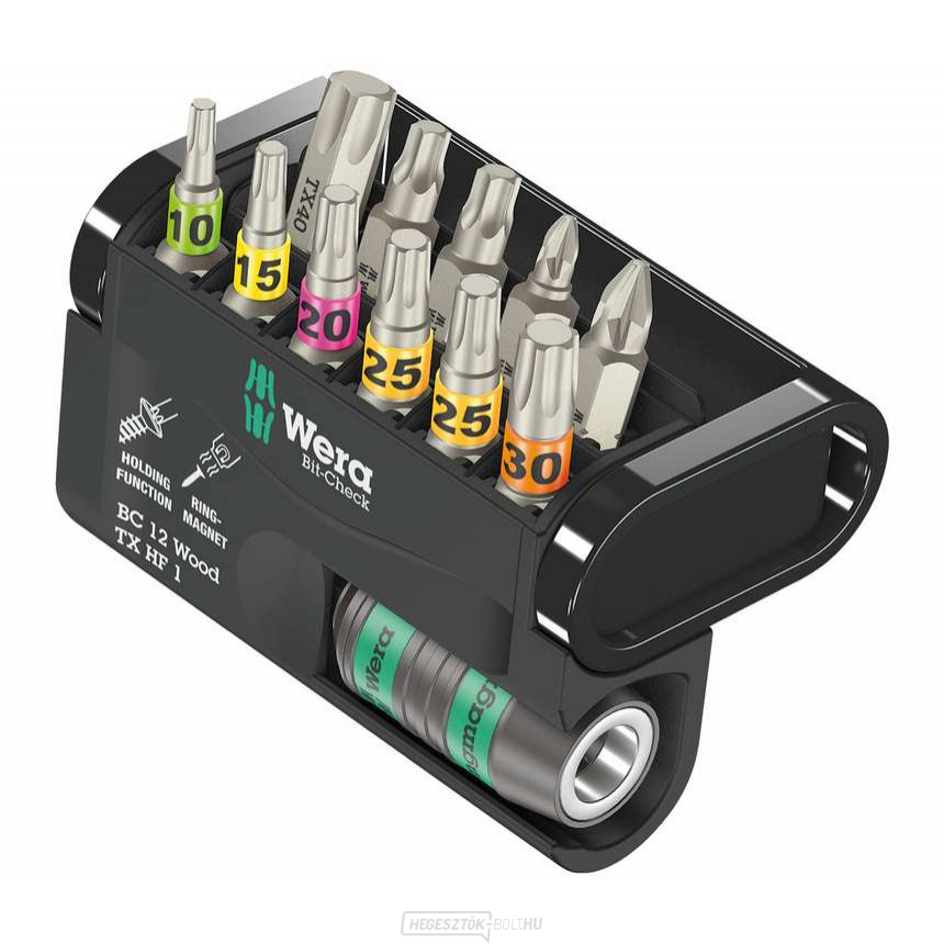 Wera 057435 Csavarhúzóhegyek 1/4" Bit-Check 12 Wood TX HF 1 (12 darabos készlet)