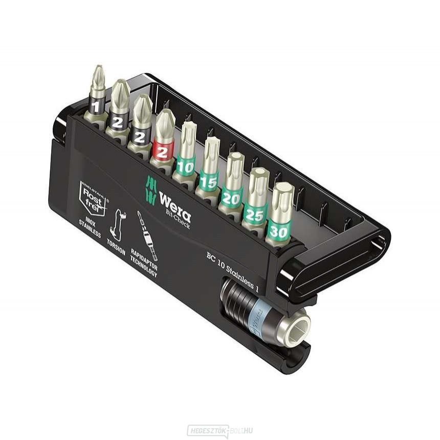 Wera 071110 Rozsdamentes acél bitek 1/4" Bit Check® 10 Stainless 1 (10 darabos készlet)
