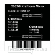 Wera 118156 Kraftform mikrocsavarhúzó 2052/6 (6 darabos készlet és állvány) Előnézet 