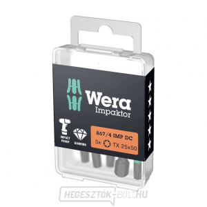 Wera 057665 Bit 1/4" Torx TX 25x50 típus 867/4 IMP DC Impaktor, 5 darabos készlet