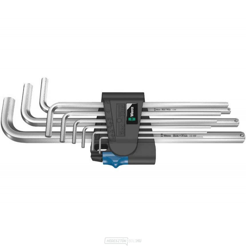 Wera 022130 Wera hatlapos kulcsok 950/9 L Hex-Plus HF 1, krómozott, tartási funkcióval (9 db)