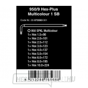 Wera 073593 Húzócsavarkulcsok inbus 950/9 Hex-Plus Multicolour 1 SB, BlackLaser (9 részes készlet 1,5-10mm) náhled