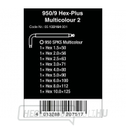 Wera 133164 Inbus dugókulcsok 950/9 Hex-Plus Multicolour 2. Blacklaser SPKS (9 darabos készlet) Előnézet 