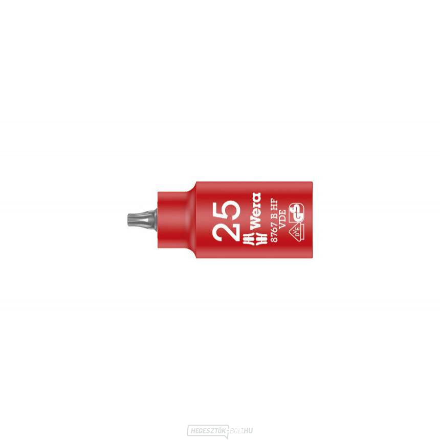Wera 004921 3/8" Torx TX 25 típusú 8767 VDE HF Zyklop dugókulcs, 3/8" Torx TX 25 típus 8767 VDE HF Zyklop tartási funkcióval