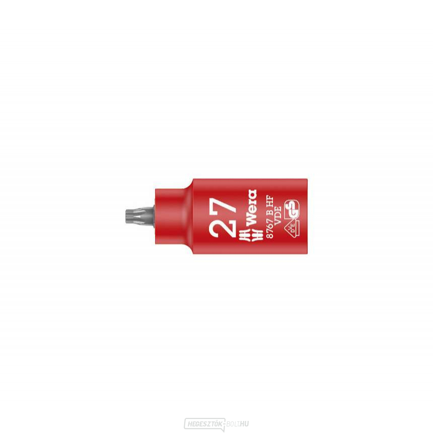Wera 004922 3/8" Torx TX 27 típusú 8767 VDE HF Zyklop dugókulcs, 3/8" Torx TX 27 típus 8767 VDE HF Zyklop tartási funkcióval