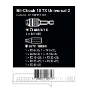 Wera 057115 1/4" Torx Bit-Check 10 TX Universal 2 (10 darabos készlet) Előnézet 