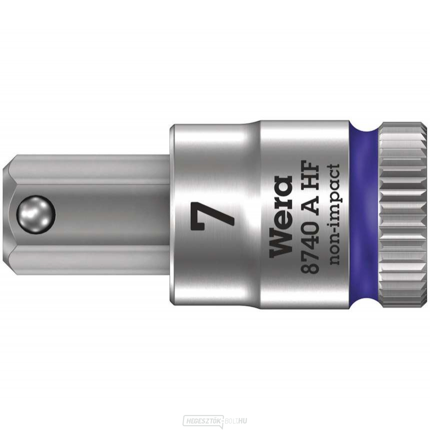 Wera 003341 Zyklop 1/4" 6 él 7 mm-es 8740 A HF típusú dugókulcs 8740 A HF tartási funkcióval