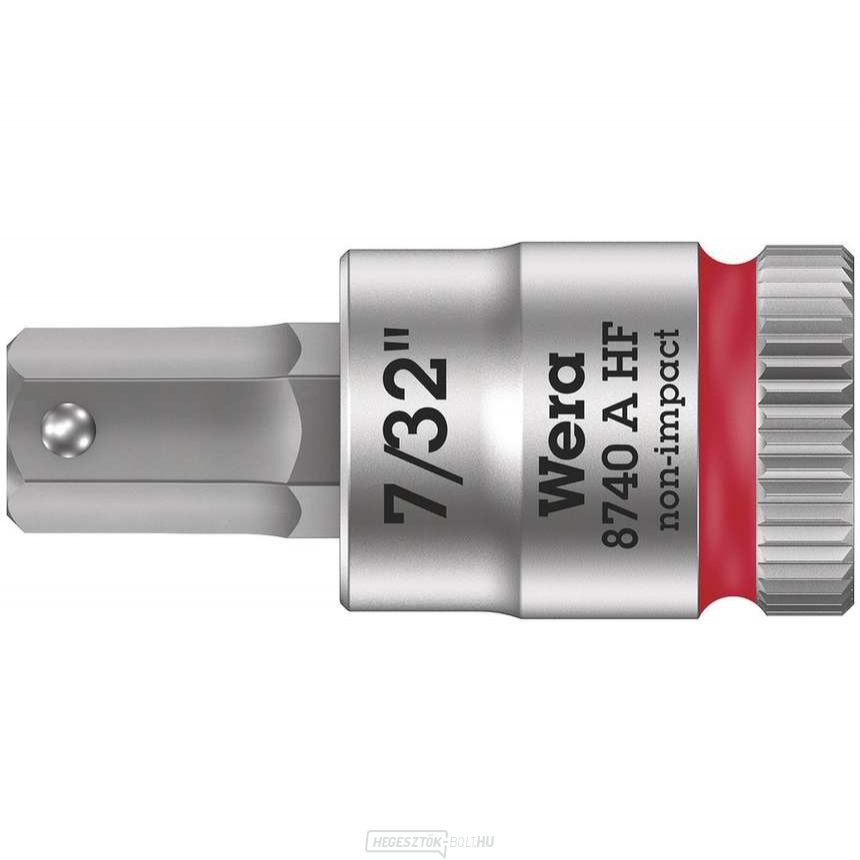 Wera 003387 Zyklop 1/4" 6 sarkos 7/32" típusú 8740 A HF dugókulcs 8740 A HF tartási funkcióval - inch