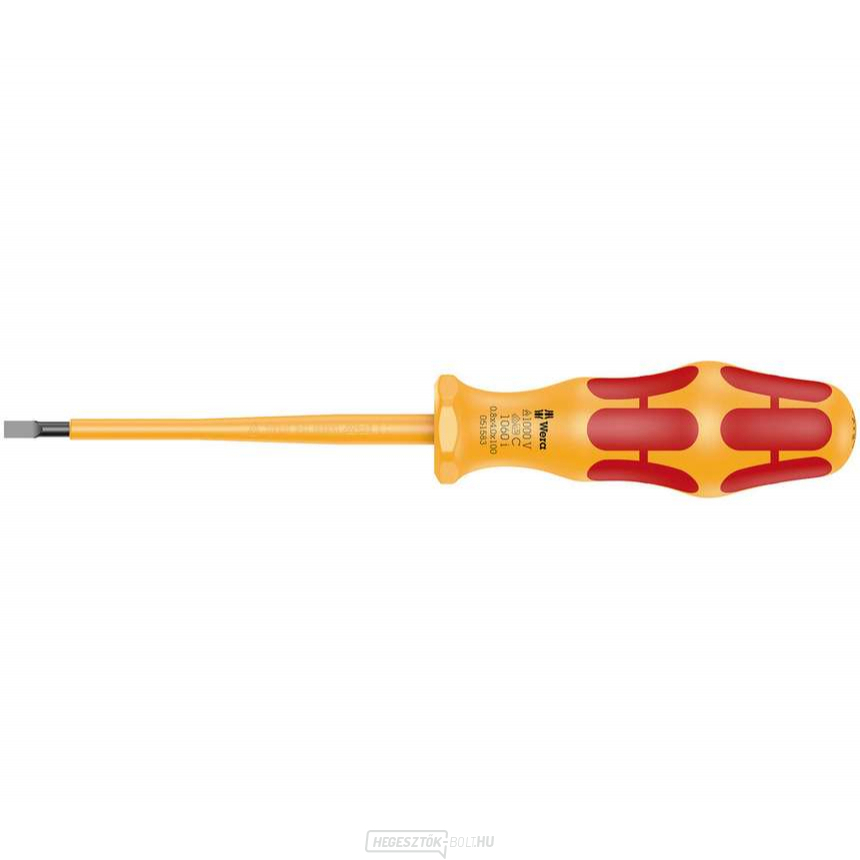 Wera 051583 Lapos fejű csavarhúzó 0,8 x 4,0 x 100 mm, VDE 1060 i szigeteléssel Wera 051583 Lapos fejű csavarhúzó 0,8 x 4,0 x 100 mm, VDE 1060 i szigeteléssel gallery main image