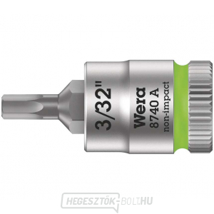 Wera 003381 Zyklop 1/4" 6 sarkos 3/32" típusú 8740 A típusú dugókulcs 8740 A - inch Wera 003381 Zyklop 1/4" 6 sarkos 3/32" típusú 8740 A típusú dugókulcs 8740 A - inch gallery main image