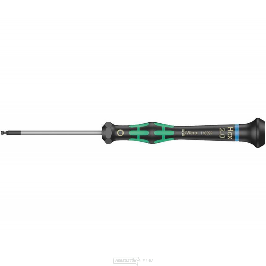 Wera 118092 2x60 mm-es hatszögletű csavarhúzó gömbfejjel elektronikai felhasználásra Kraftform Micro 2052 típus