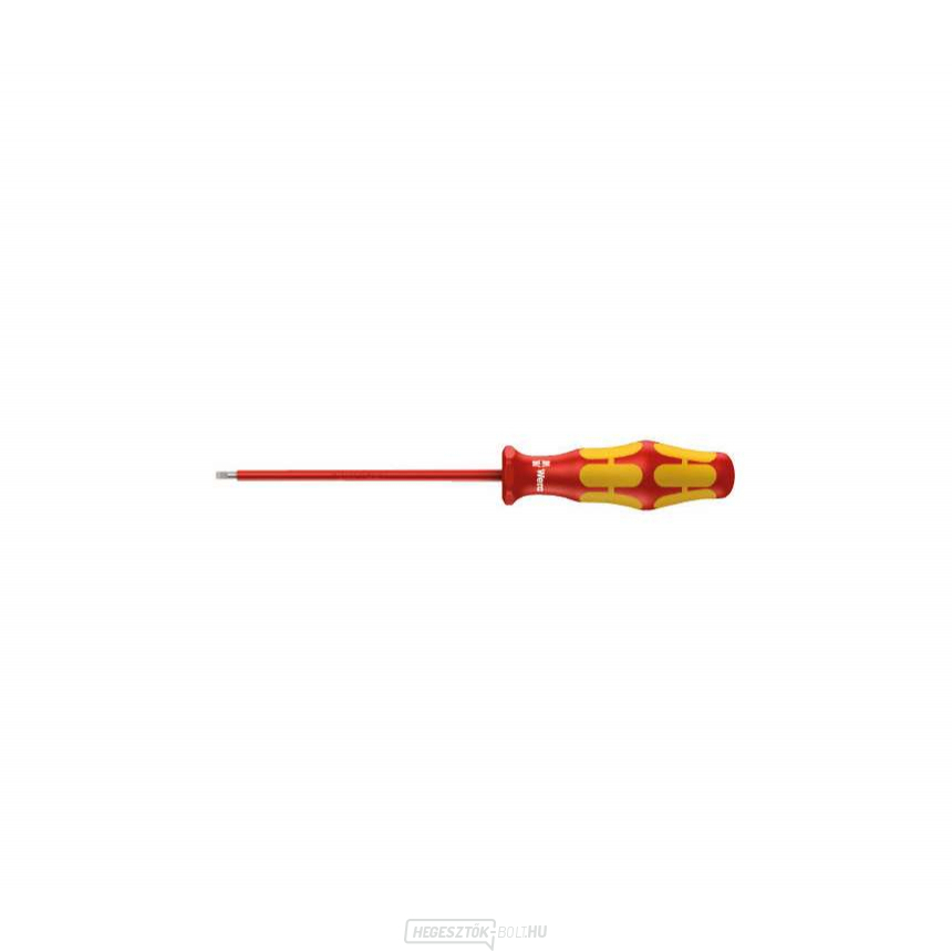 Wera 006105 Villanyszerelő csavarhúzó Kraftform Plus 0,5x3,0x100 mm típus 160 i VDE szigeteléssel Wera 006105 Villanyszerelő csavarhúzó Kraftform Plus 0,5x3,0x100 mm típus 160 i VDE szigeteléssel gallery main image