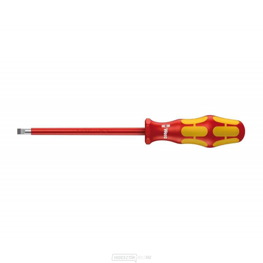 Wera 006100 Villanyszerelő csavarhúzó Kraftform Plus 0,4x2,5x80 mm típus 160 i VDE szigeteléssel Wera 006100 Villanyszerelő csavarhúzó Kraftform Plus 0,4x2,5x80 mm típus 160 i VDE szigeteléssel gallery main image