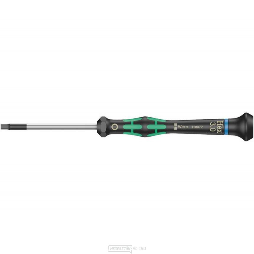 Wera 118096 3x60 mm-es hatszögletű csavarhúzó gömbfejjel elektronikai felhasználásra Kraftform Micro 2052 típus
