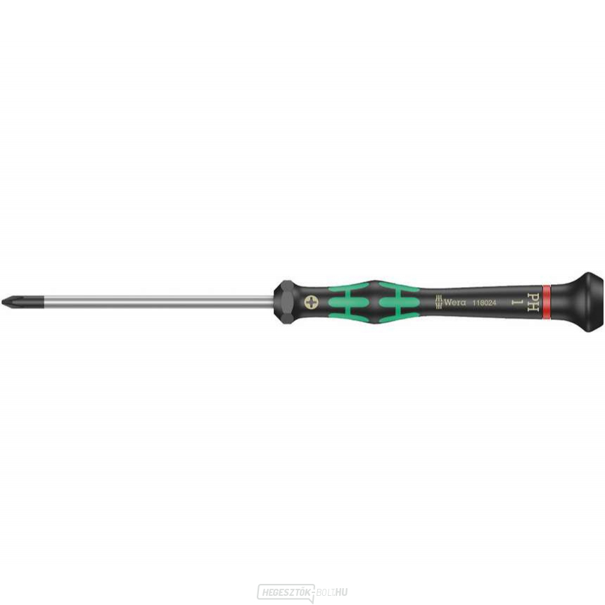 Wera 118024 Phillips csavarhúzó PH 1x80 mm, elektronikában való használatra Kraftform Micro típus 2050 Wera 118024 Phillips csavarhúzó PH 1x80 mm, elektronikában való használatra Kraftform Micro típus 2050 gallery main image