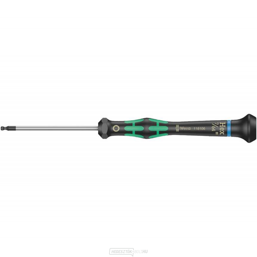 Wera 118082 Hatszögletű csavarhúzó 7/64 "x60 mm elektronikában való használatra Kraftform Micro 2054-es típus, inch