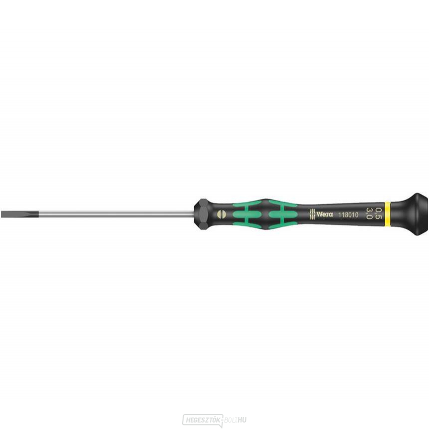 Wera 118010 Lapos csavarhúzó 0,5x3x80 mm, elektronikában való használatra Kraftform Micro 2035 típus Wera 118010 Lapos csavarhúzó 0,5x3x80 mm, elektronikában való használatra Kraftform Micro 2035 típus gallery main image