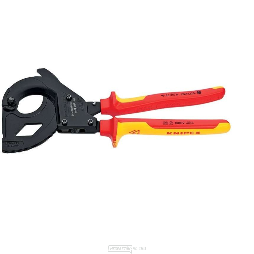 VDE kábelfogó KNIPEX 95 36 315 A, 315 mm - fekete, szigetelt többkomponensű hüvelyekkel